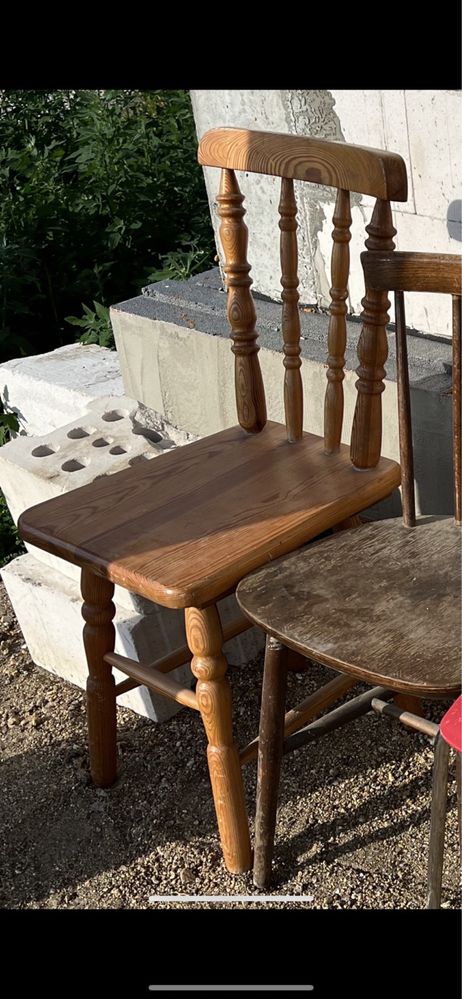 Krzeslo drewniane vintage retro sosna