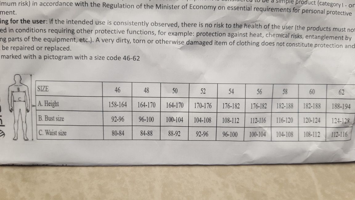 Odzież robocza 54 r.