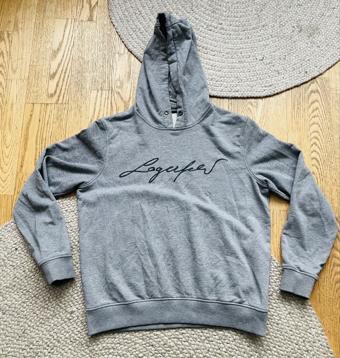 Lagerfeld bluza siwa z kapturem. Roz L