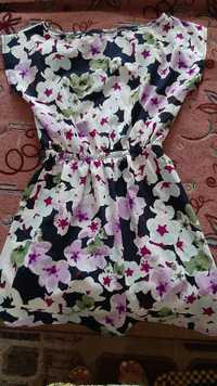 Платье софт с орхидеями 48р/XL