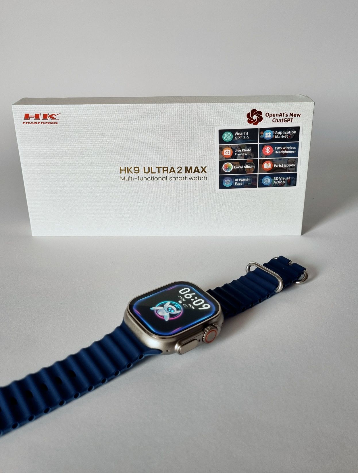 Smartwatch Hk9 ultra 2 max granatowy paseczek