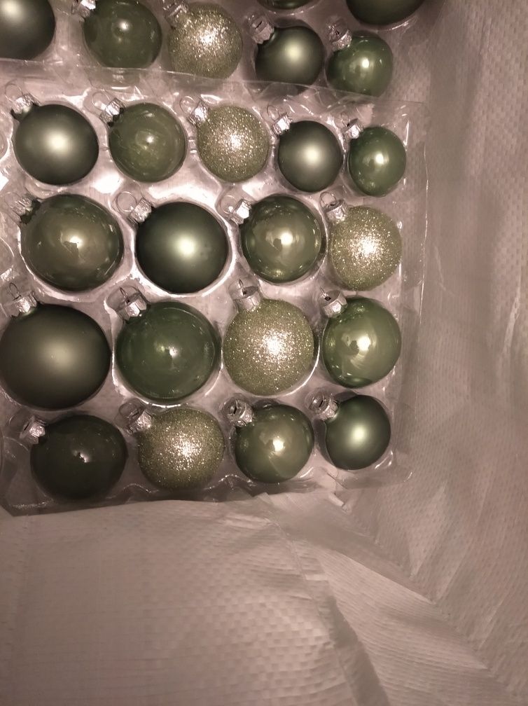 Bombki szklane zestaw 34 szt zielone