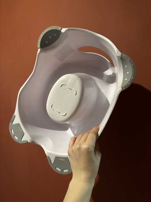 Nocnik plastikowy keeper 38x27x23,5cm dziecięcy biały w szare gwiazdki