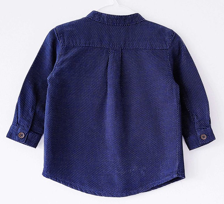 Granatowa koszula w kropeczki George 74/80