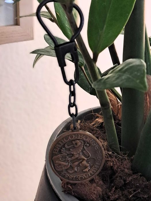 Porta-chaves em metal com relevo do Banco Borges & Irmão, 1884