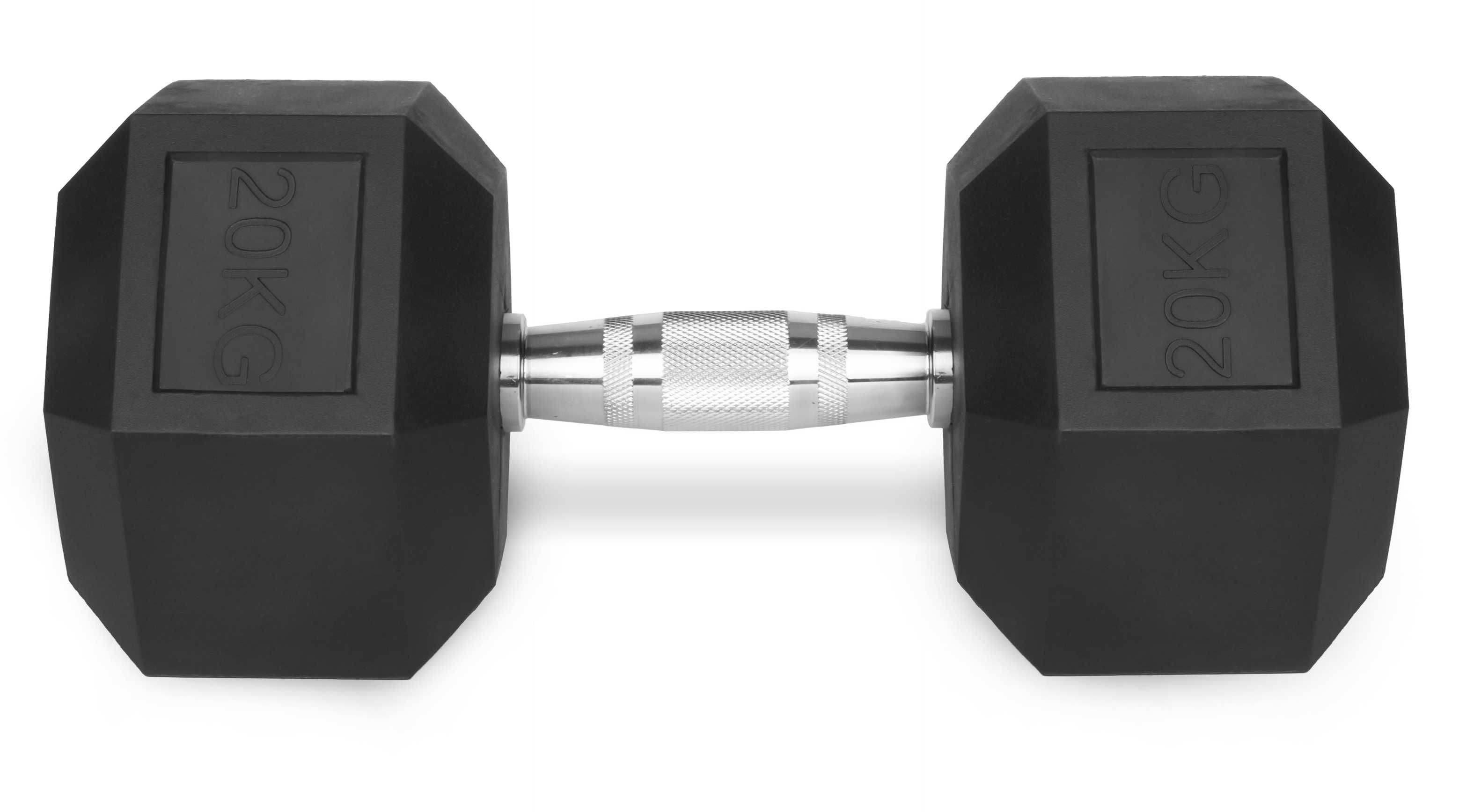Hantle stałe 2x20kg żeliwne gumowane ZESTAW 40kg HEX SOLIDNE BDG