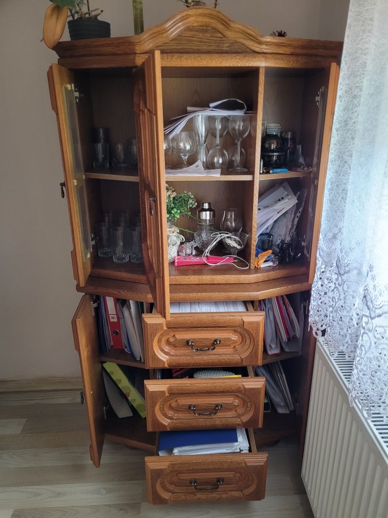 Barek + szafka RTV + stół do salonu z litego dębu