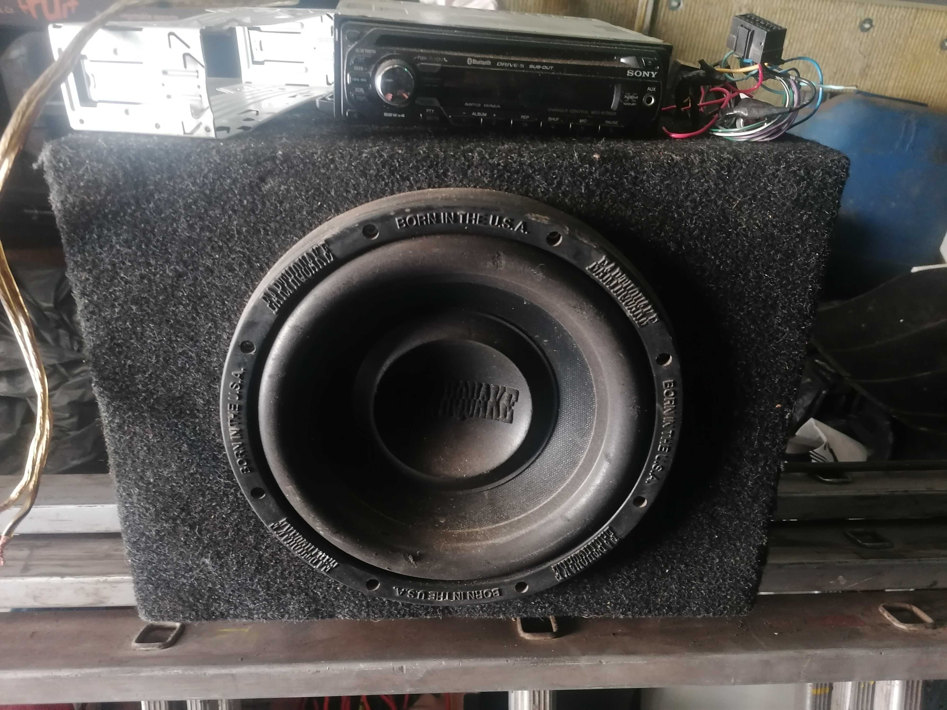 Radio sony,wzmacniacz crunch,subwoofer earthquake