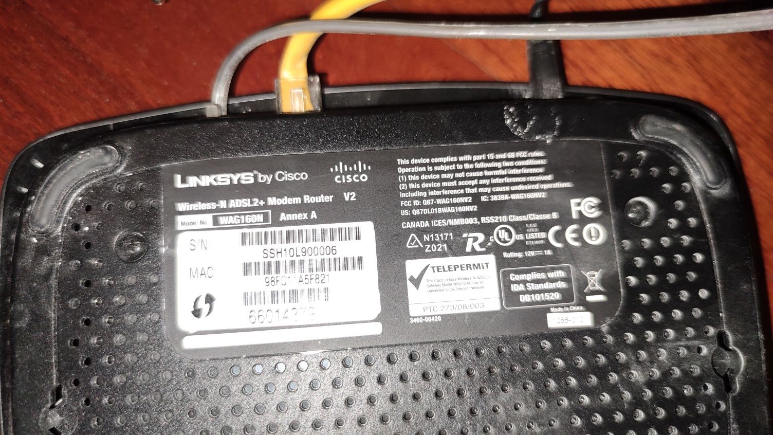 Router bezprzewodowy ADSL Linksys WAG160N