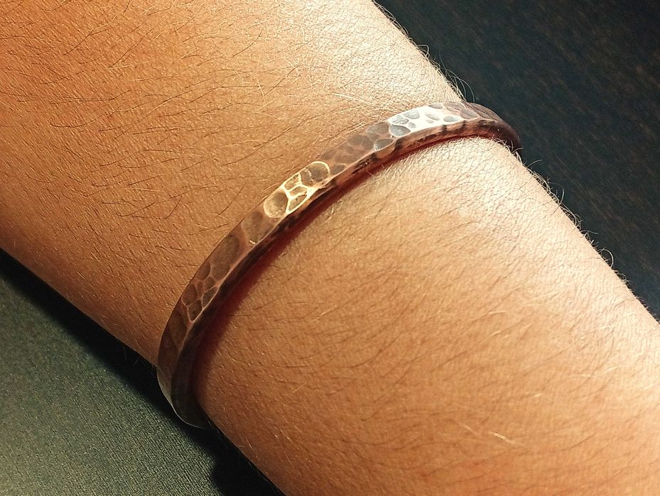 Pulseira artesanal de cobre verdadeiro. Pulseira robusta com 6mm larg.