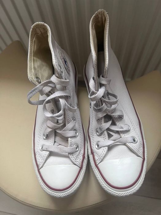 кожанные конверсы converse all star Chuck Taylor кеды кроссовки высоки