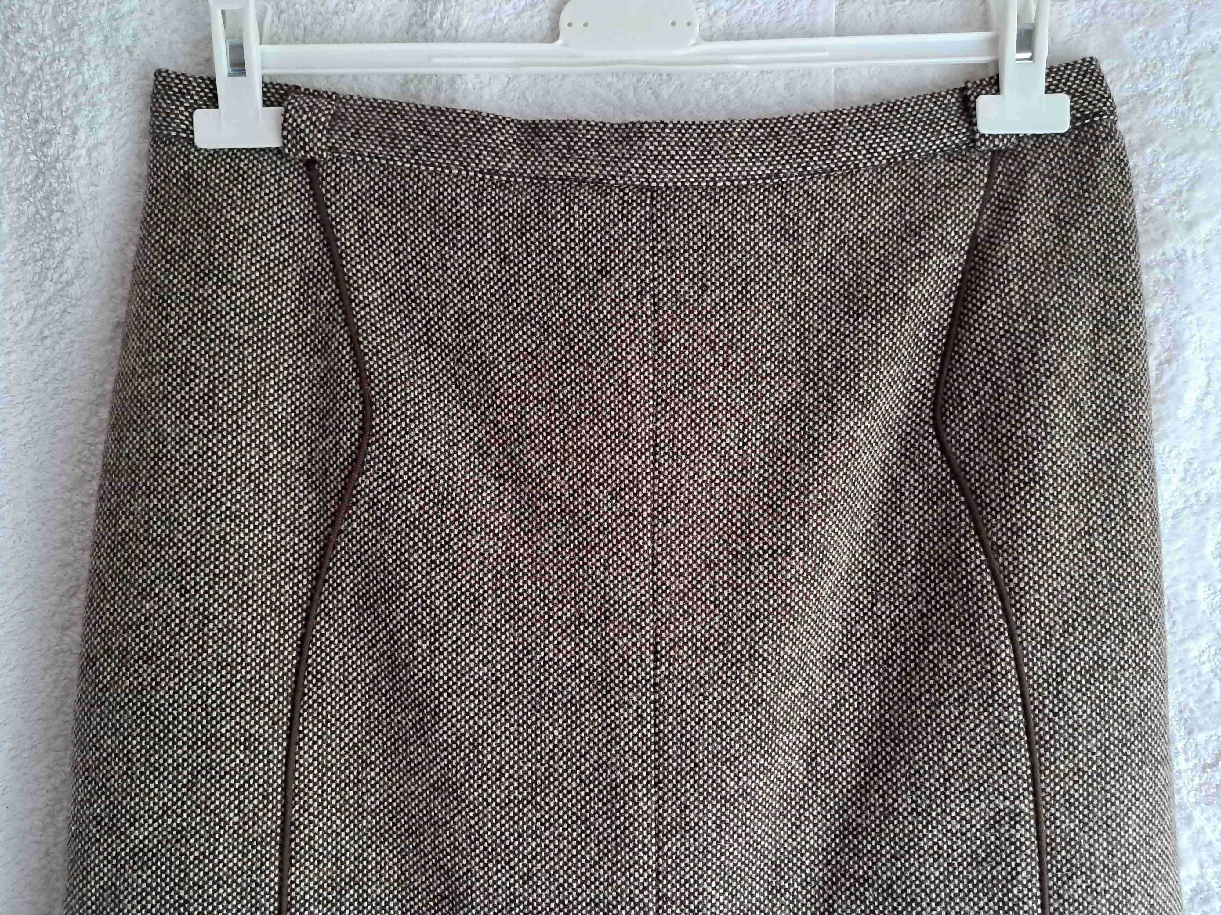 Spódnica midi z kontrafałdą, 100 % wełna, Tara, r. XL/XXL