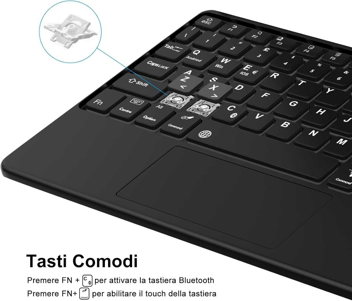 JADEMALL etui klawiatura LED RGB touchpad Samsung Galaxy Tab A9 Plus
