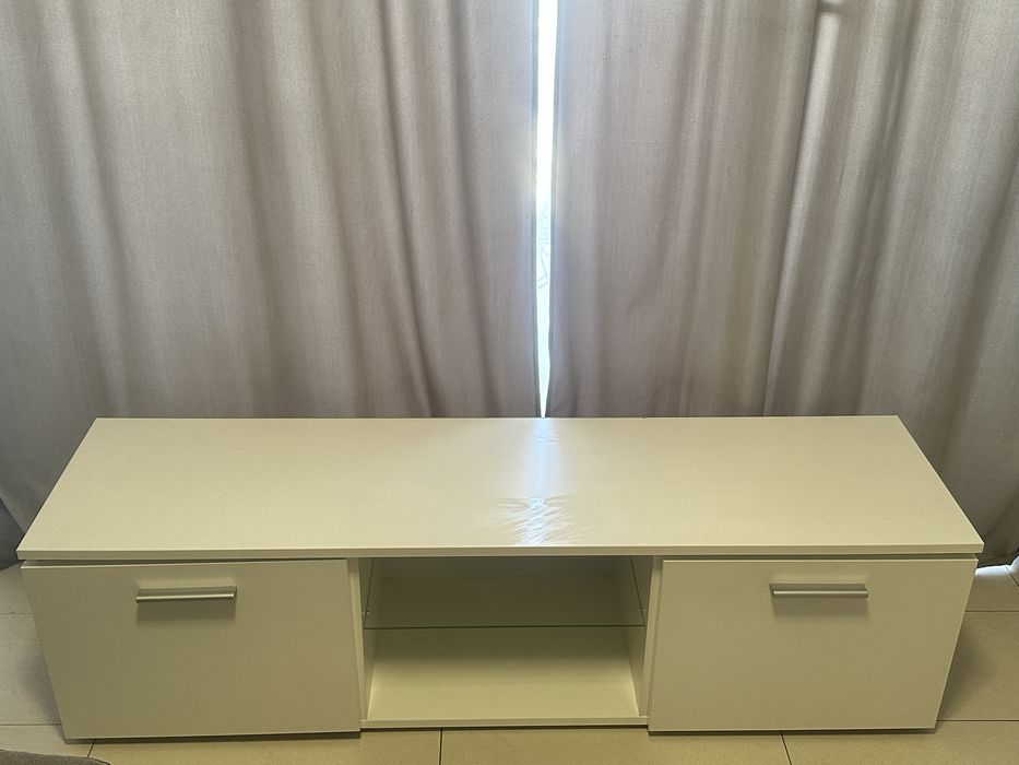 Szafka Rtv 150 cm Biała Led