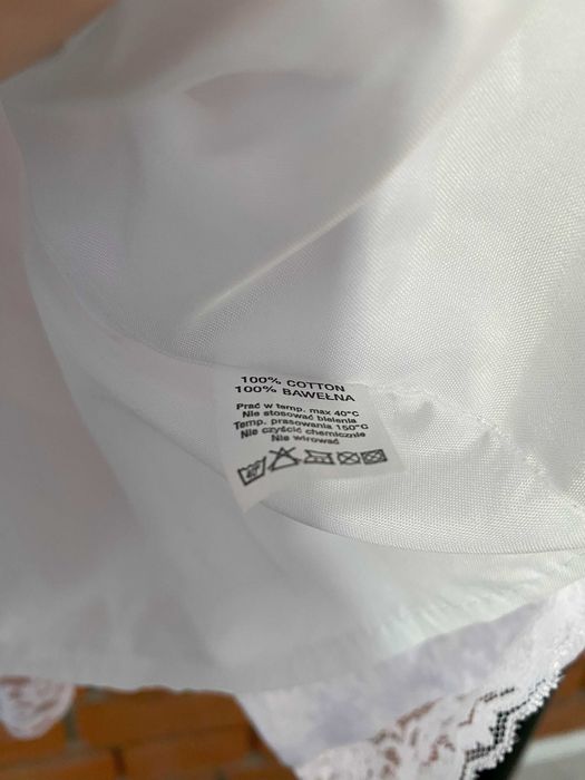 Lila Lou Biały letni komplet bluzka spódniczka koronkowa falbanki