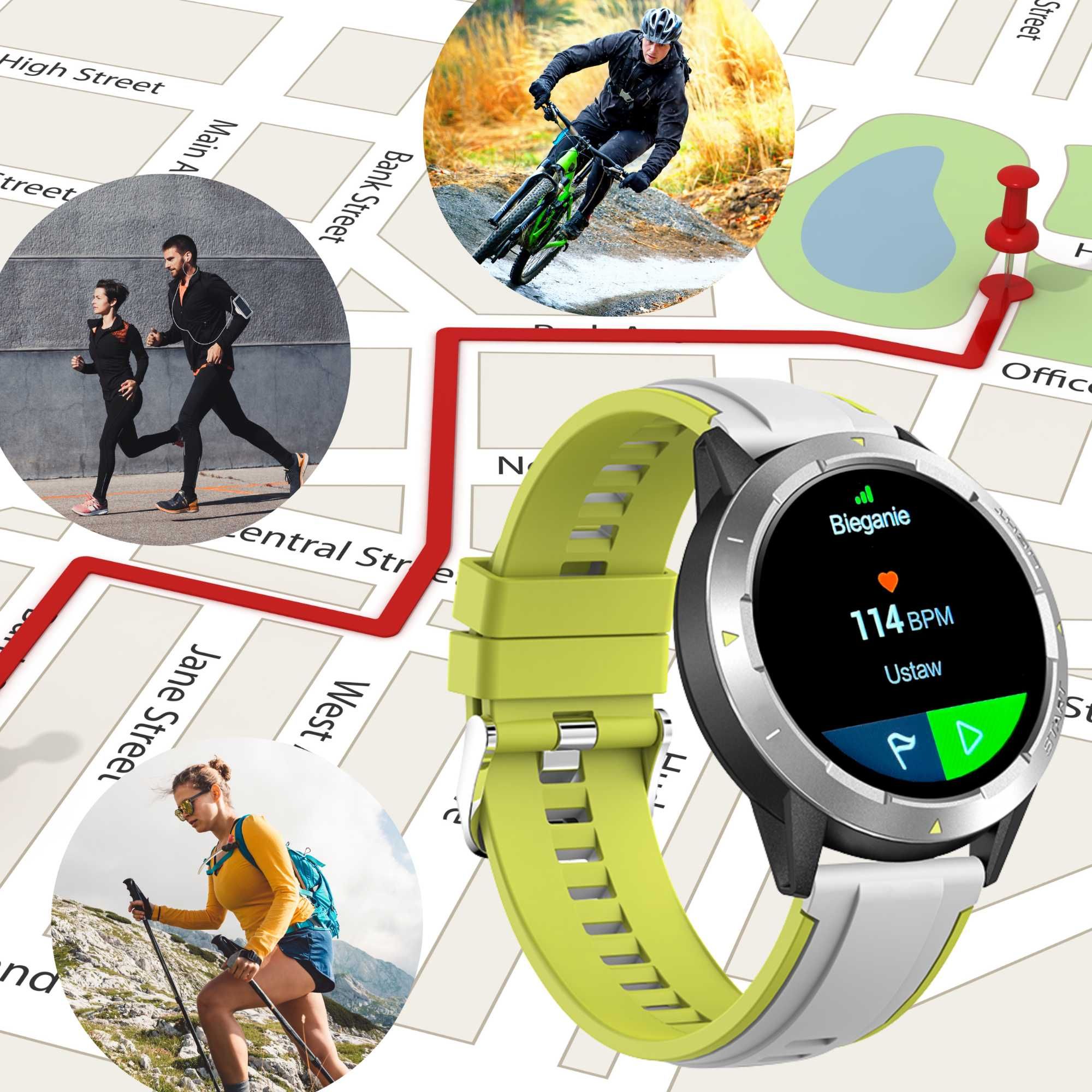 Smartwatch Zegarek Męski Menu Polskie Rozmowy Sport Powiadomienia GPS