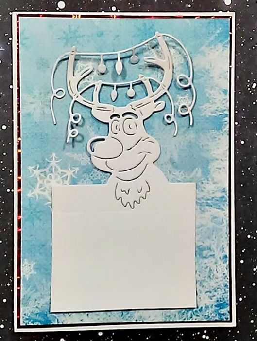 Wykrojnik wesoły RENIFER z lampkami *Boże Narodzenie*