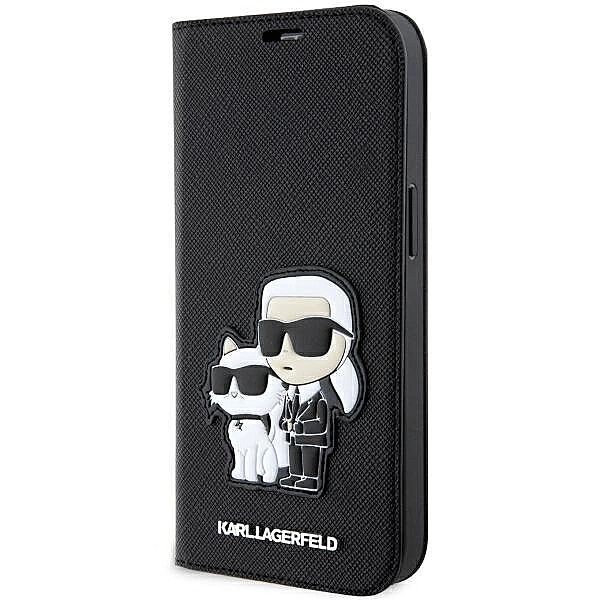 Etui Karl Lagerfeld Saffiano Karl&Choupette na iPhone 14 Pro - czarne
