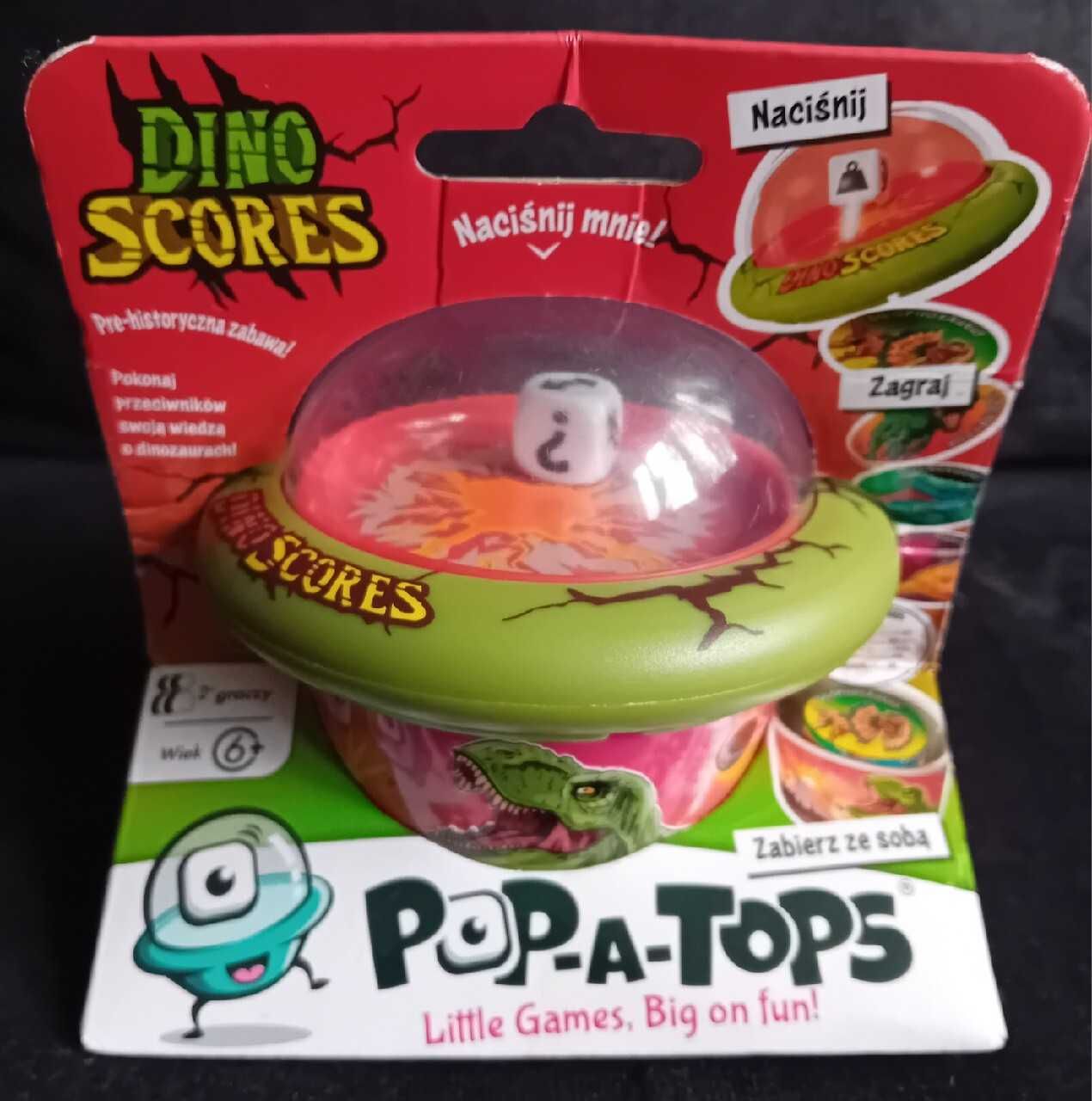 Pop A Tops - gra karciana Dino Scores, karty z obrazkami Dinozaury