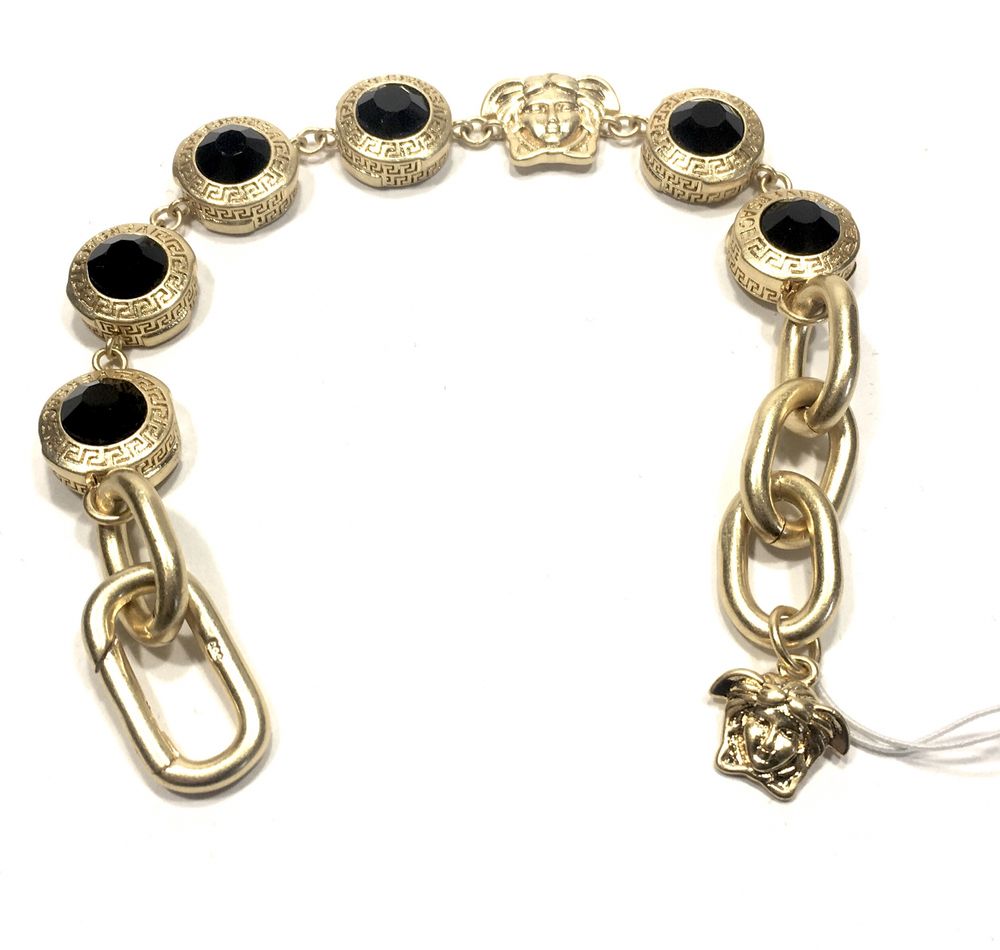 VERSACE Damska bransoleta z Agatami bita próba 585•pozłacana14K