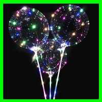 balony świecące i grające z rączką na baterie