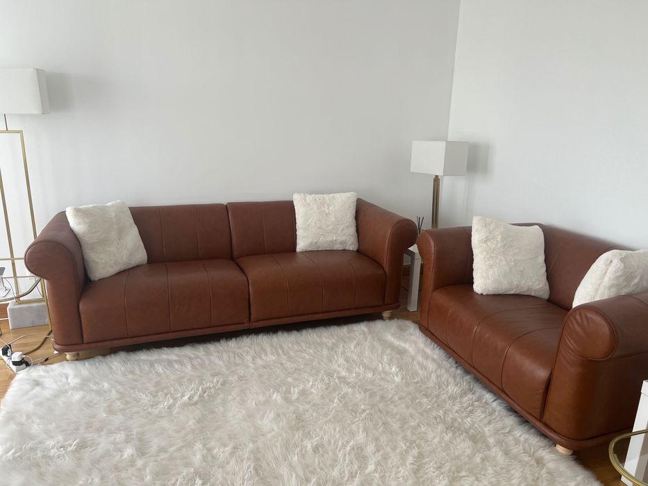 Sofá em pele natural