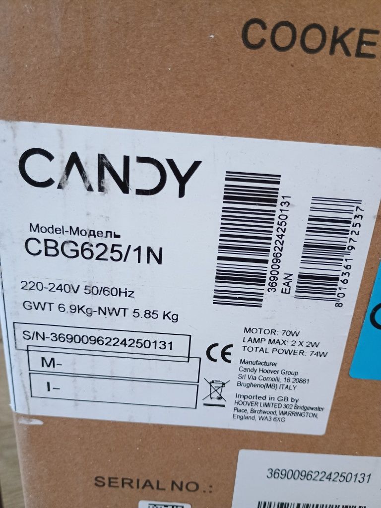 Okap CANDY CBG 625/1NB czarny klasa C 63 dB