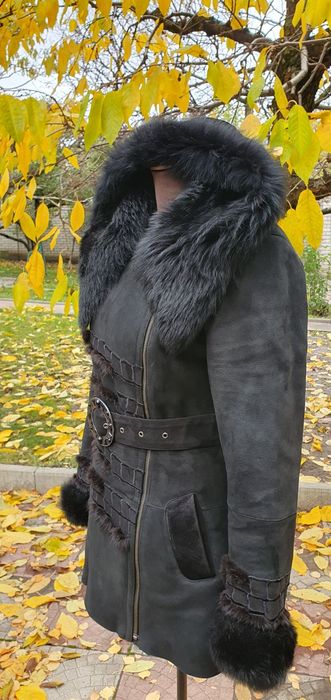 Дубленка натуральная с мехом S,M, косуха