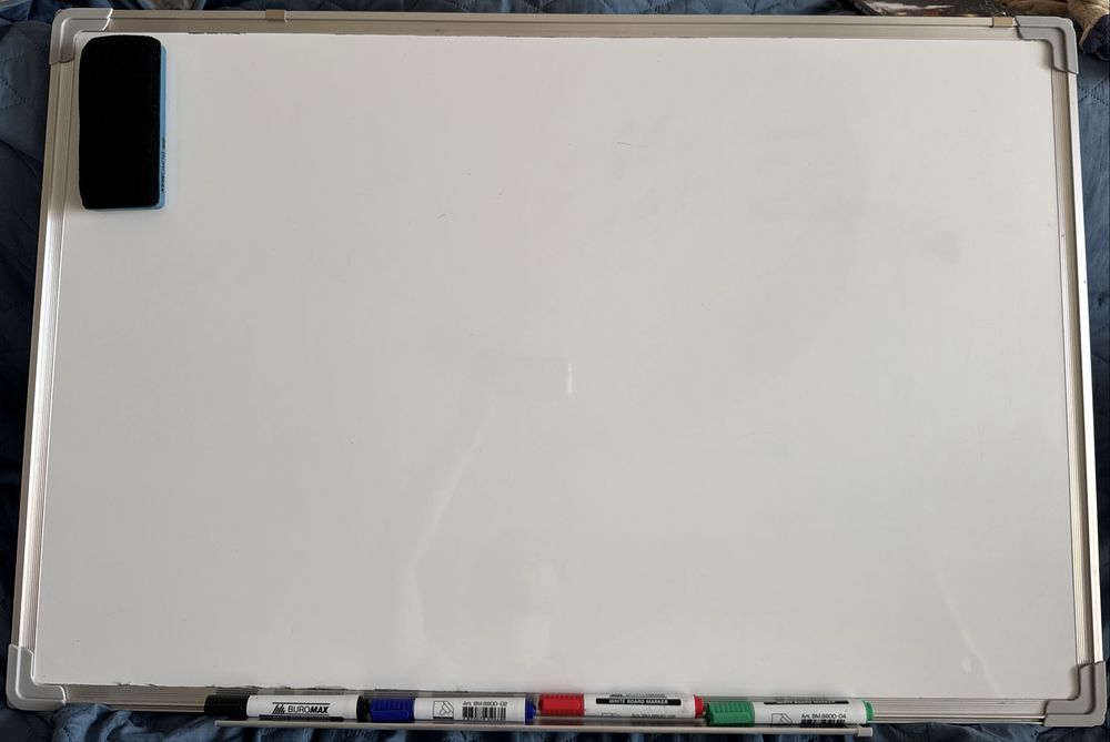 Дошка магнітна для письма маркером 60х90см алюмінієва рамка Buromax