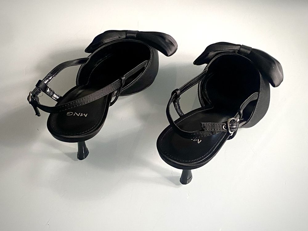 Mango Lacia - damskie czółenka z kokardą, czarne, r. 38, MNG buty