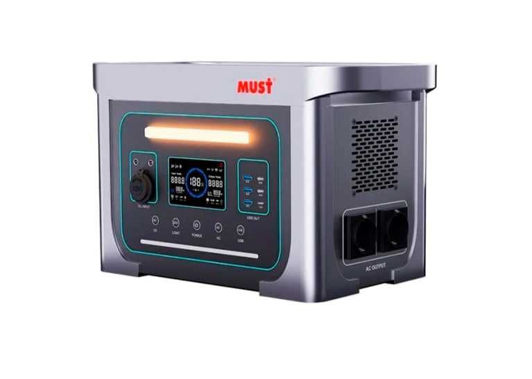 Зарядна станція MUST EM1024S Silver LiFePO4  швидка зарядка