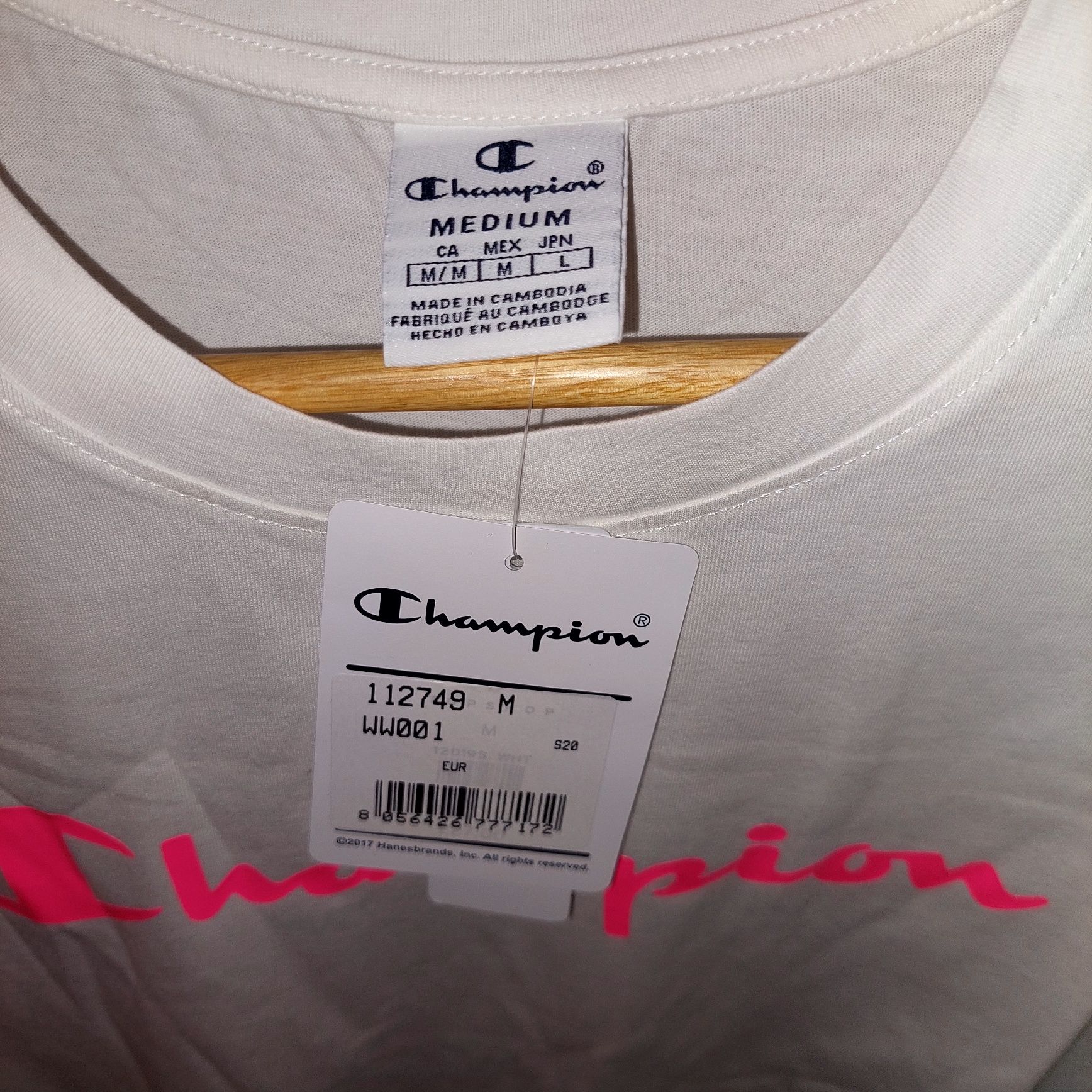 Champion t-shirt damski z odblaskowym lampasem M nowy