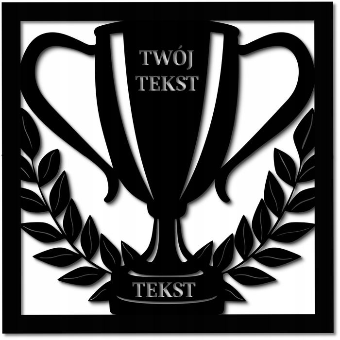 Obraz ścienny dekoracja  Trofeum Twój Tekst Różne Kolory