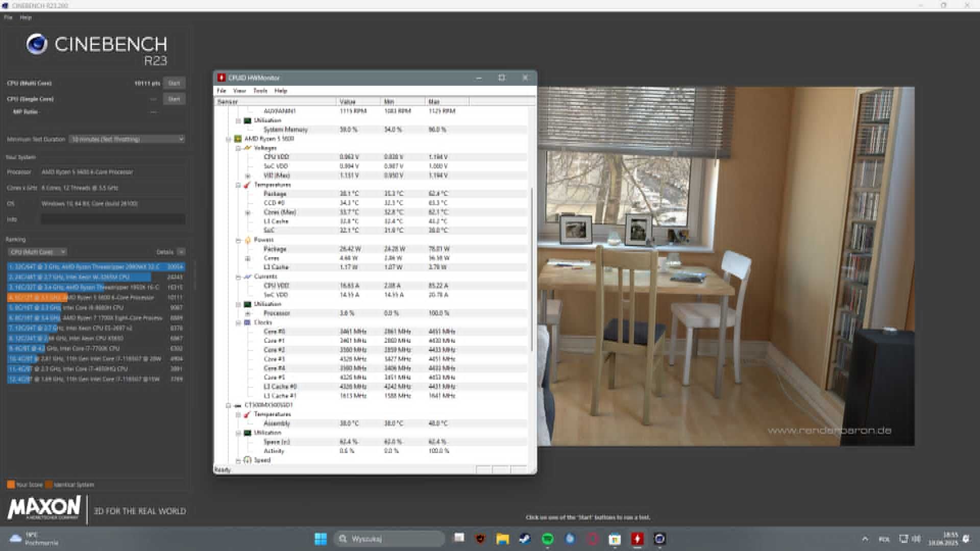 Komputer z 5 5600 i rx 6650 xt + monitor acer 165hz