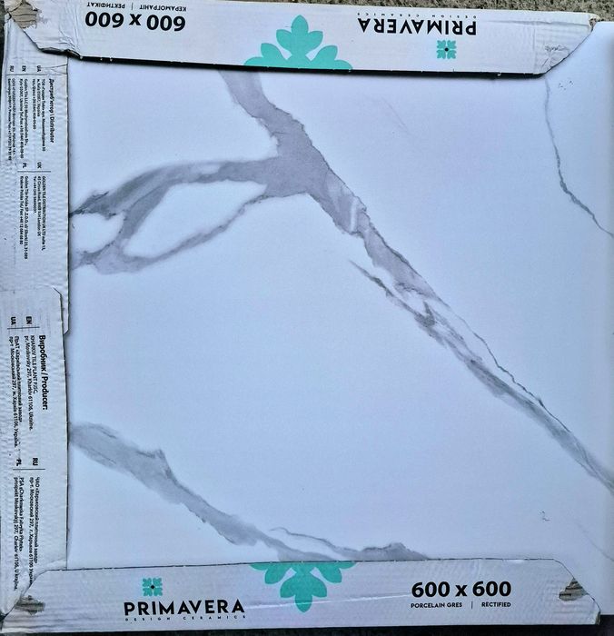 Плитка Керамограніт Primavera Calaca 30 квадратівtta Vera 6N0520 білий