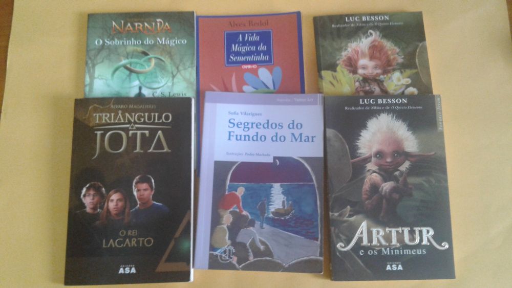 Livros: Nárnia, Artur e os Minimeus , Triângulo jota e outros