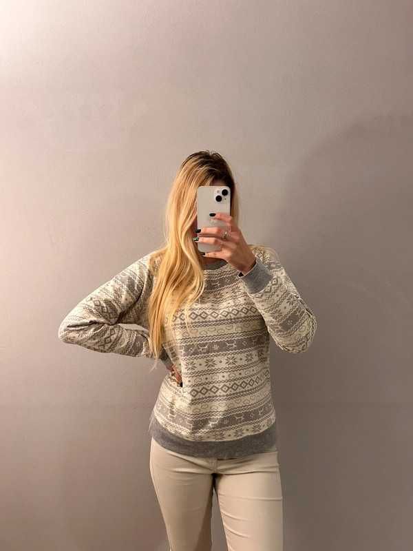 Terranova L 40 szara bluza ciepła z norweskim wzorem szara