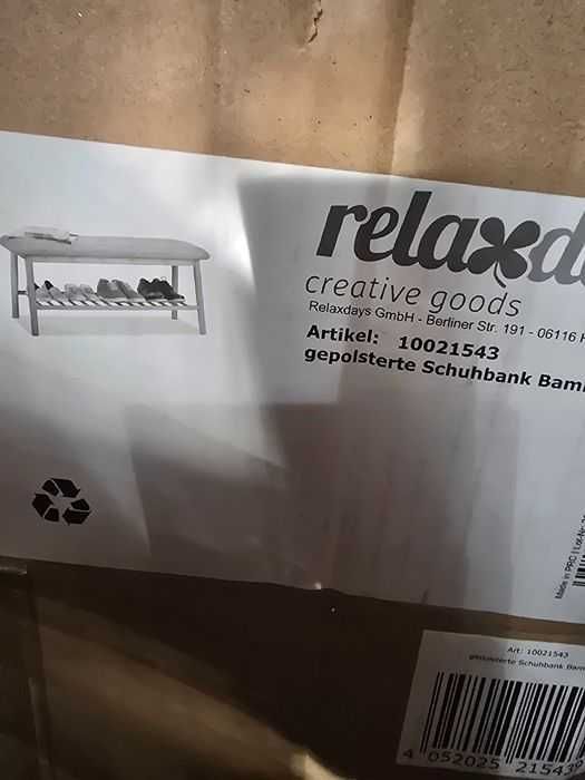 Bambusowa półka na buty RELAXDAYS z funkcją siedziska