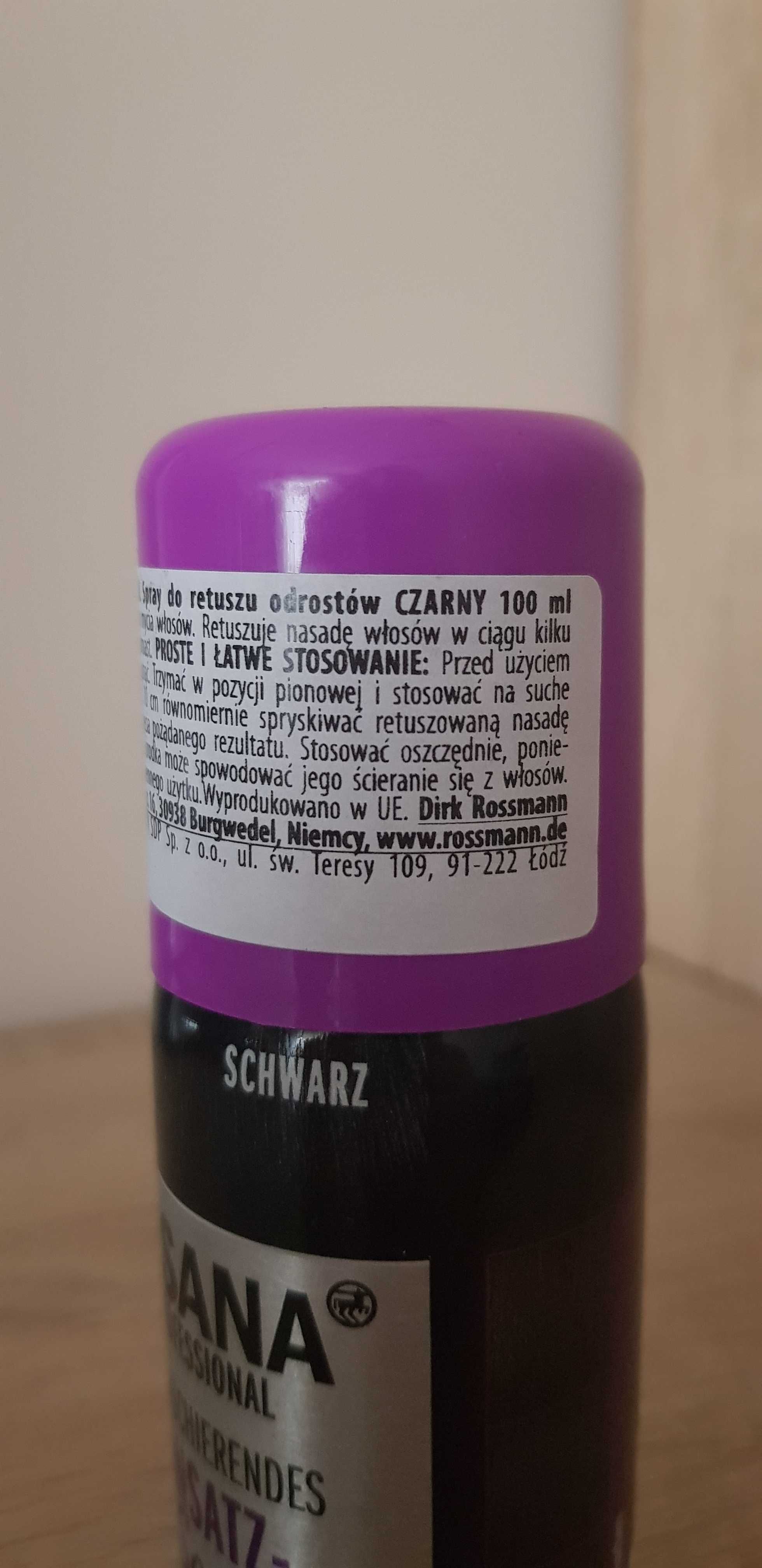 Isana Professional Spray do włosów maskujący odrosty, Czarny, 100 ml