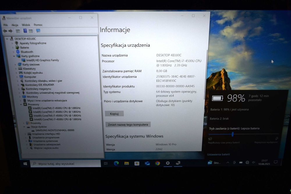 Laptop Sony Vaio PRO 13 SVP1321A6E 13.3" DOTYK i7/8GB/256 SSD MŁAWA