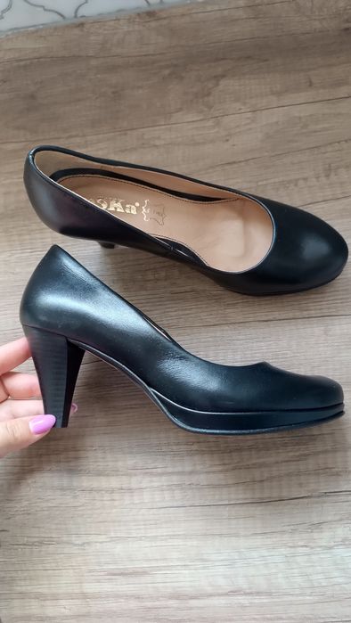 Skórzane czółenka ESKA 36 na platformie