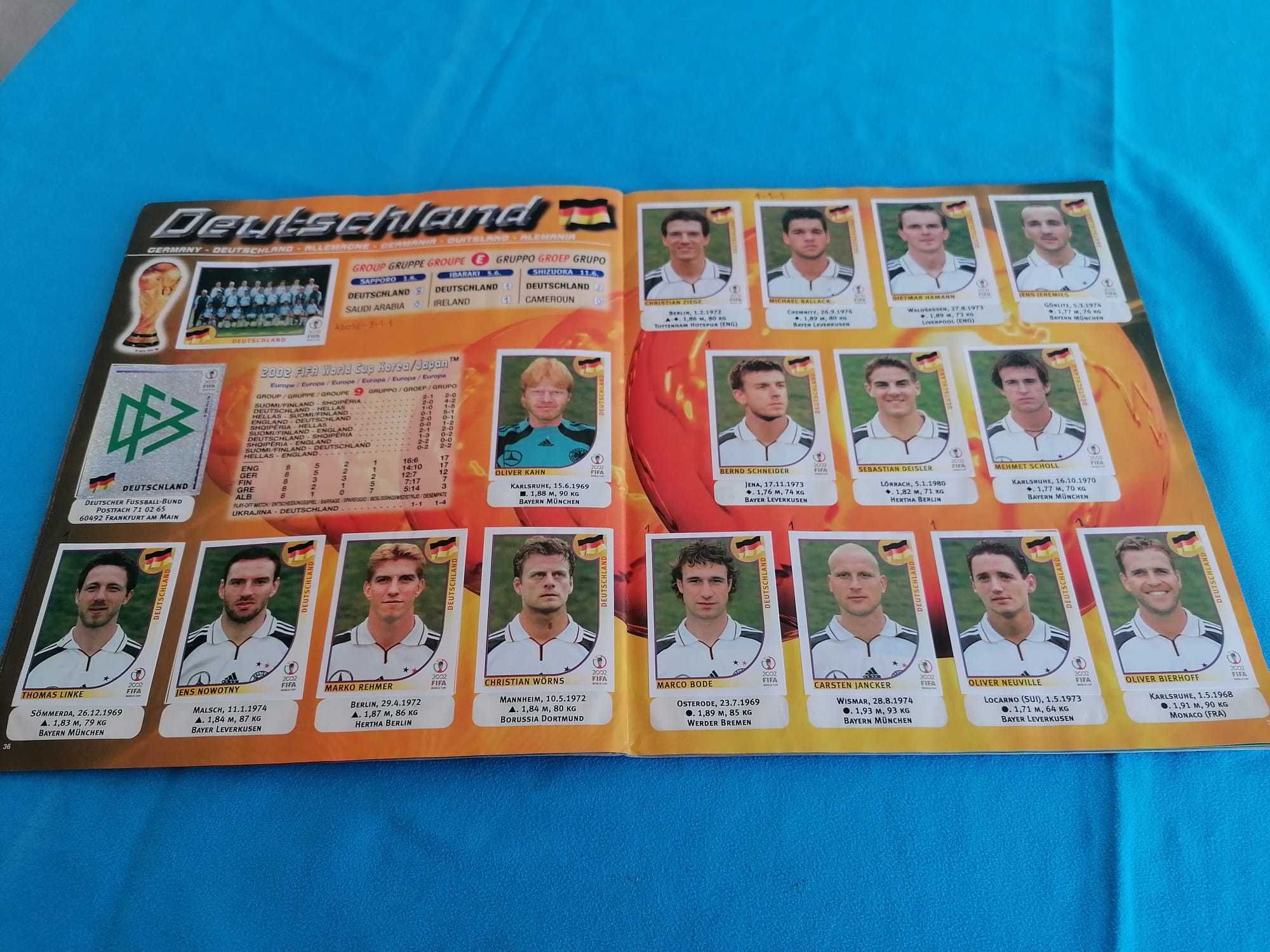Caderneta Panini FIFA World Cup Korea Japan 2002. Incompleta