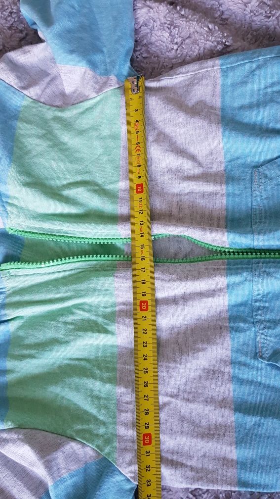 Bluza dresowa z kapturem kolorowa, suwak, bawełna, r. 122
