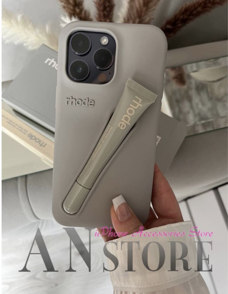 Чехол rhode espresso,ribbon,сірий з блиском на iPhone 11,11pro,12та ін