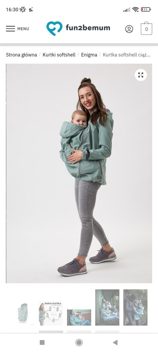 Kurtka fun2bemum do noszenia dziecka ciążowa softshell