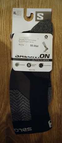 Nowe Skarpety Salomon Outpath Wool Black/Forget Iron rozm. XL (45-47).