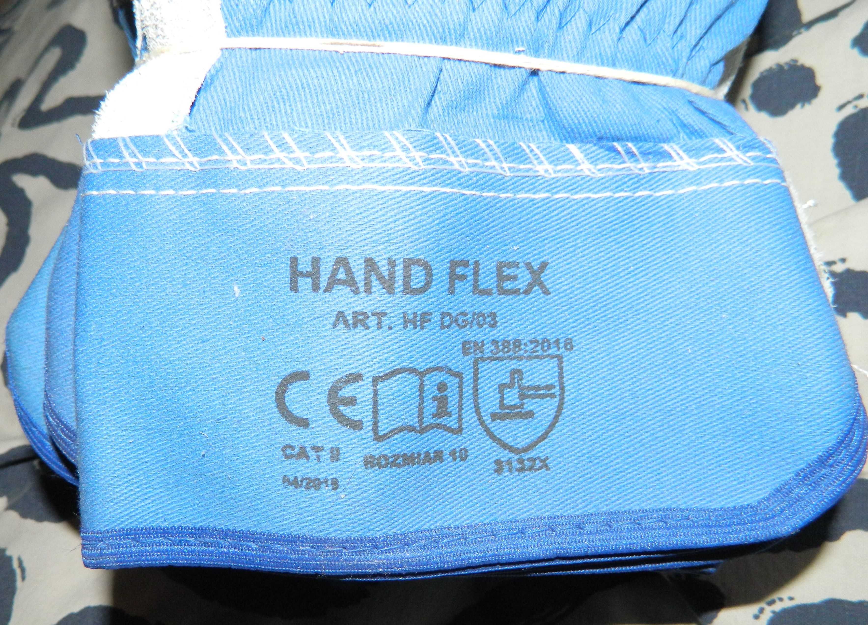 Rękawice wzmocnione skórzane rozmiar 10 hand flex