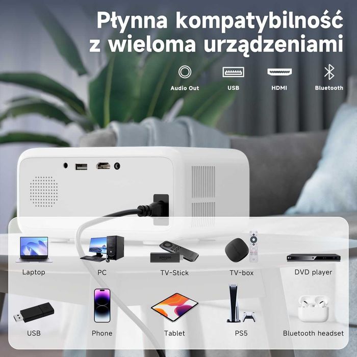 Mini Przenośny Projektor Visulapex V3 PRO Projektor WiFi BT +pilot