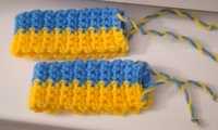 Skarpetki,szydełkowane ukraińskie bransoletki patriotyczne,