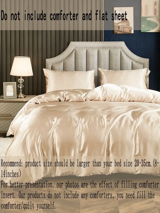 Poszewka Na Kołdrę I 2 Poduszki Imitacja Jedwabiu